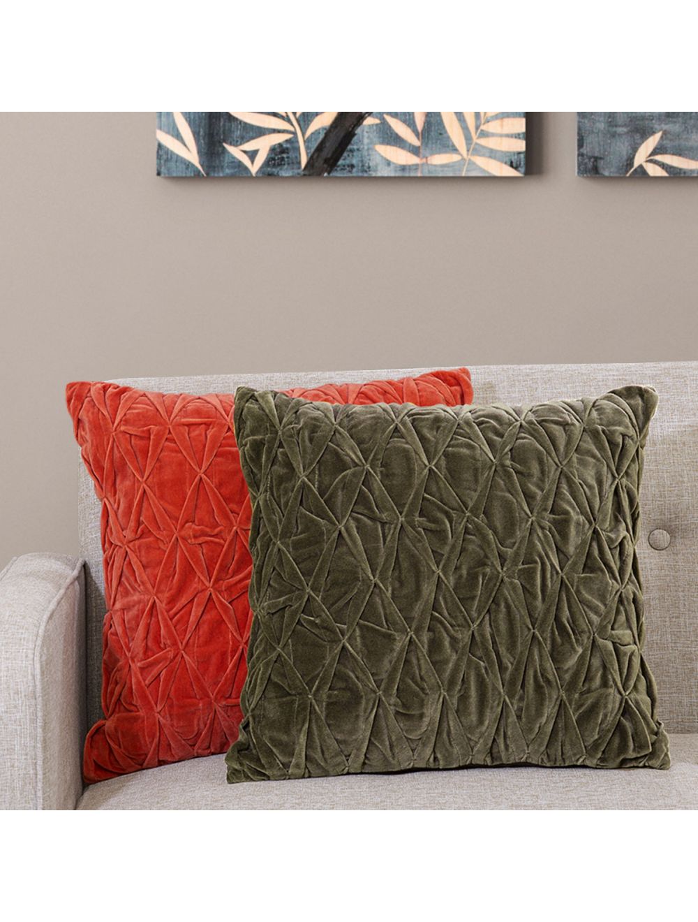 Ruched Velvet Cushion-IAAH